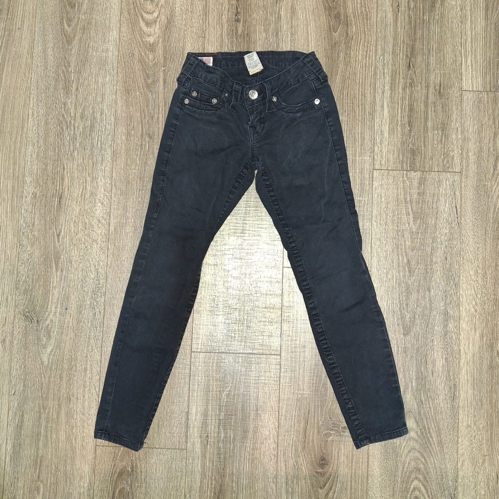 True Religion Dark Gray Denim Jeans Size 24